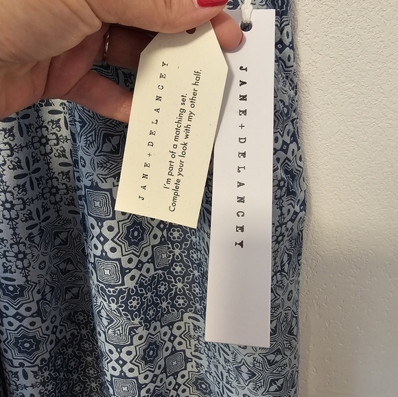 Jane & Delancey Blue and White Pull On Wide Leg Pants Womens Size 1X NWT - Picture 7 of 10